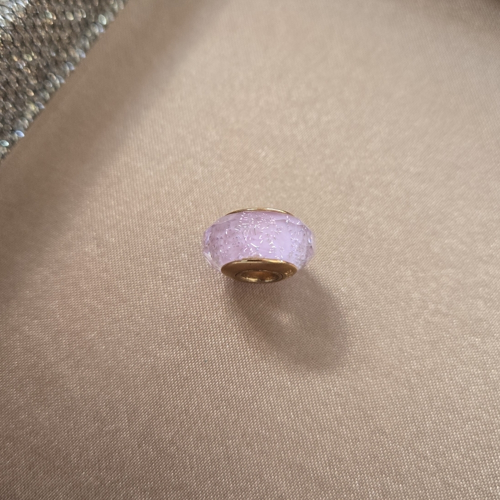 Pandora Pink Shimmering Rose Gold Murano Glass Charm - Picture 3 of 8
